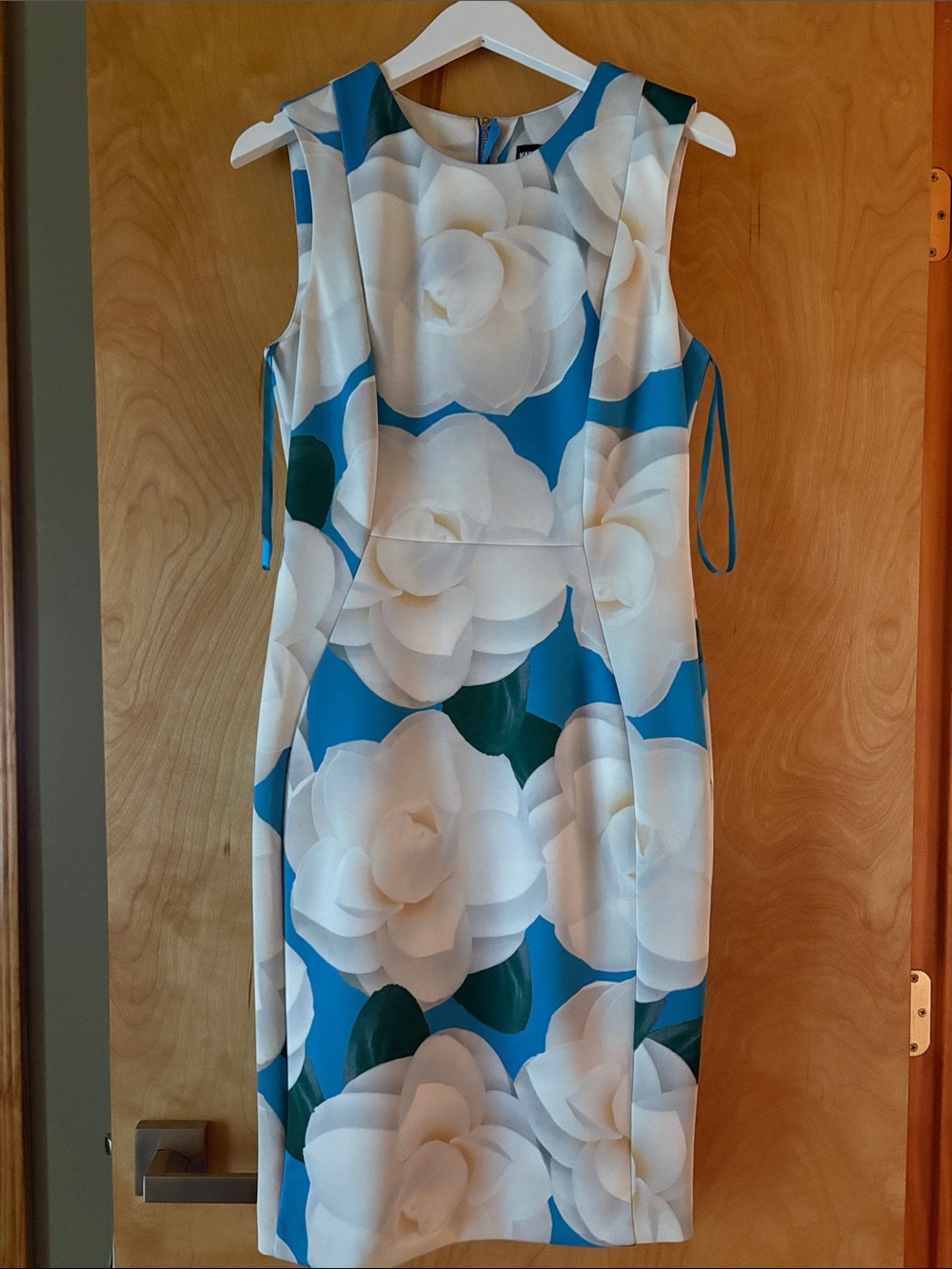 Karl Lagerfeld Blue and White Floral Sheath Dress